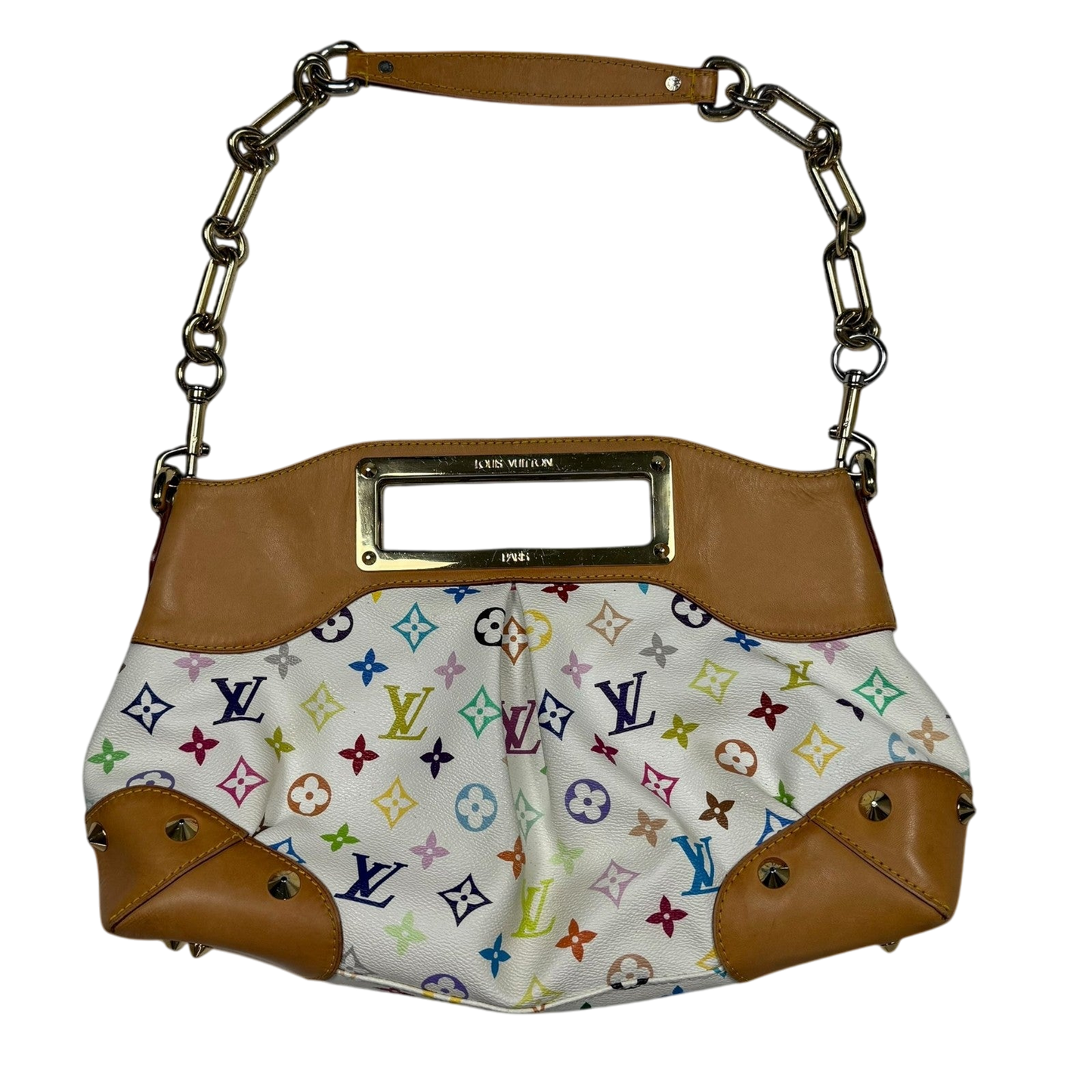 Louis Vuitton Judy Murakami Monogram Leather Bag White