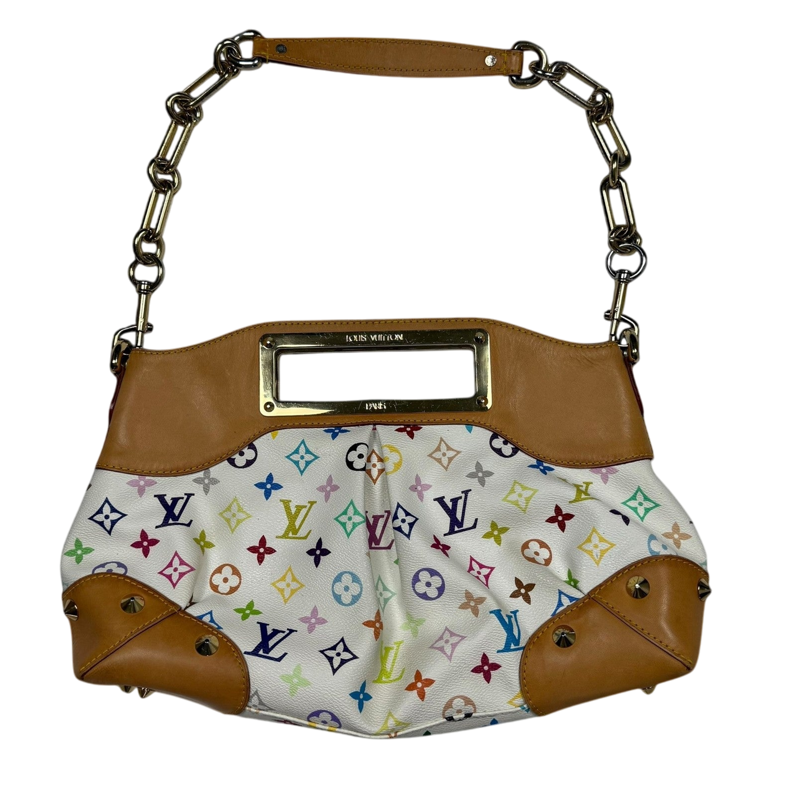 Louis Vuitton Judy Murakami Monogram Leather Bag White