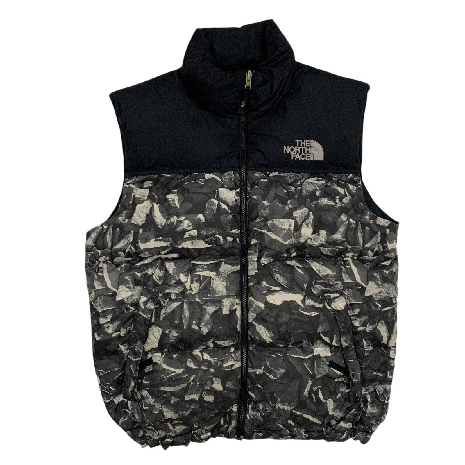 The North Face Nuptse 700 Down Puffer Vest Grey Graphic/Black (Size M)