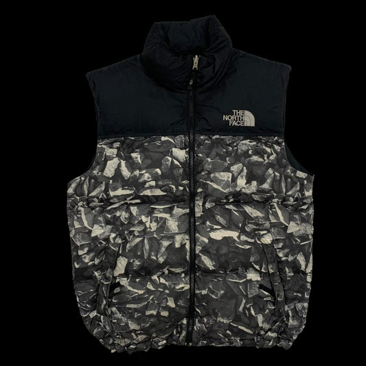 The North Face Nuptse 700 Down Puffer Vest Grey Graphic/Black (Size M)