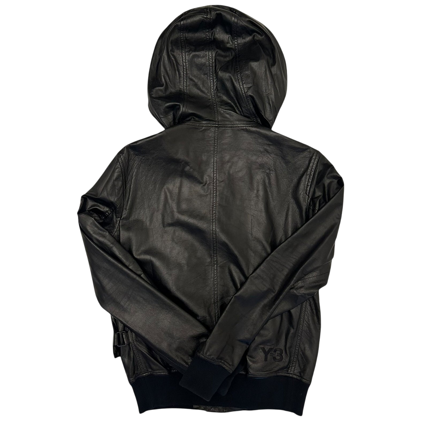 Y-3 Faux Leather Jacket with Detachable Sling Bag Black (Size S)