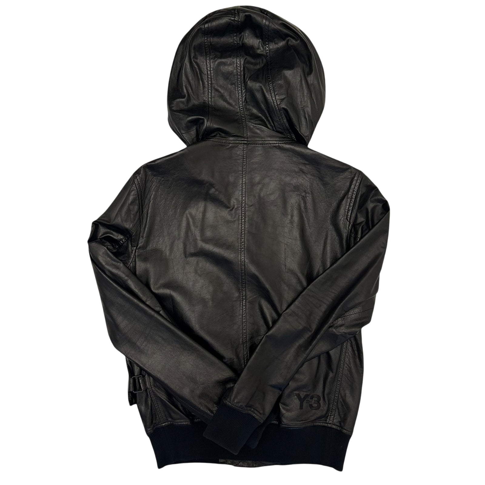 Y-3 Faux Leather Jacket with Detachable Sling Bag Black (Size S)