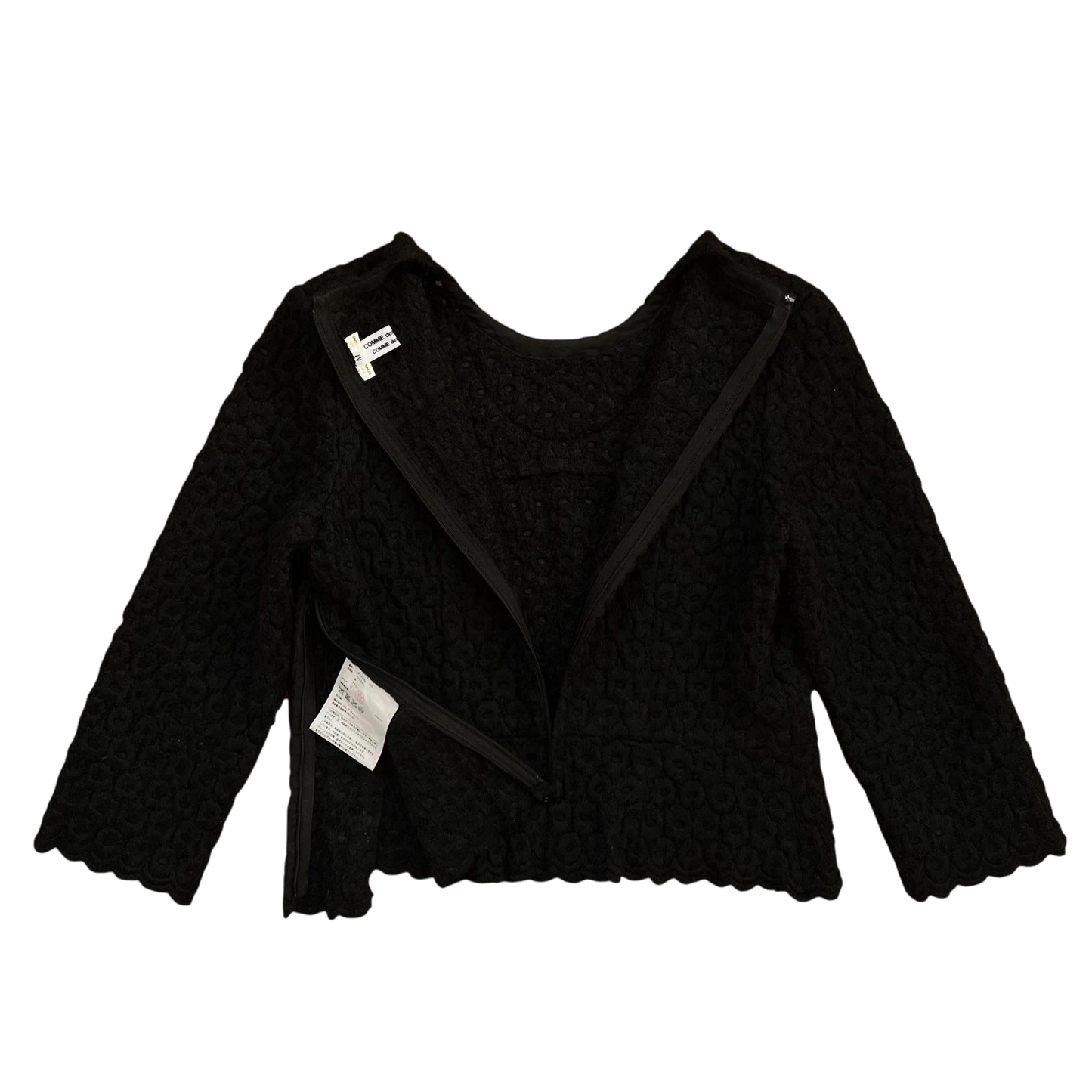 AD2012 Comme Des Garçons Black Wool Blend Top (Fits S)