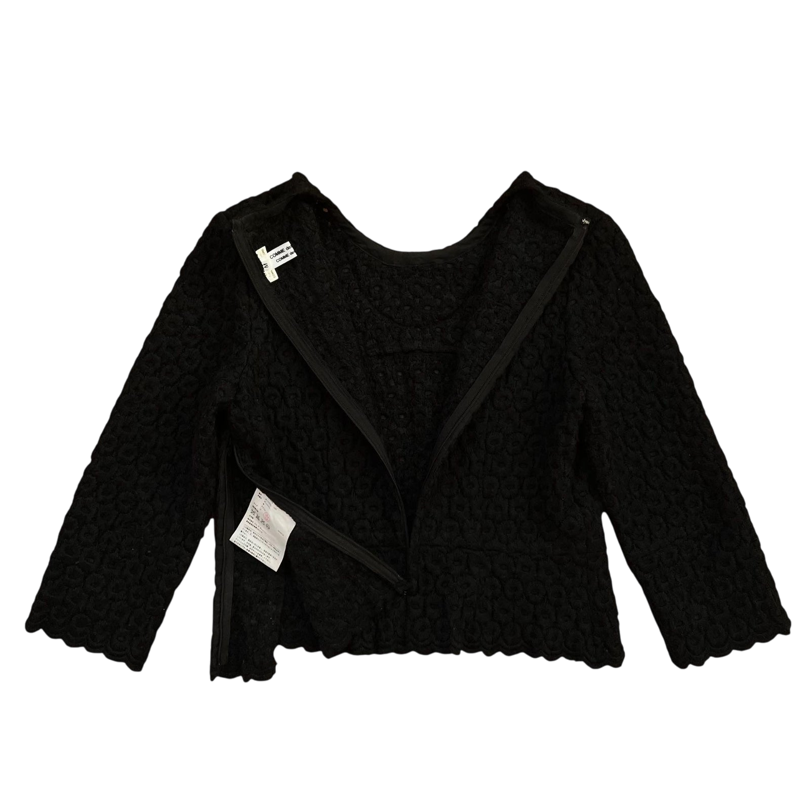 AD2012 Comme Des Garçons Black Wool Blend Top (Fits S)