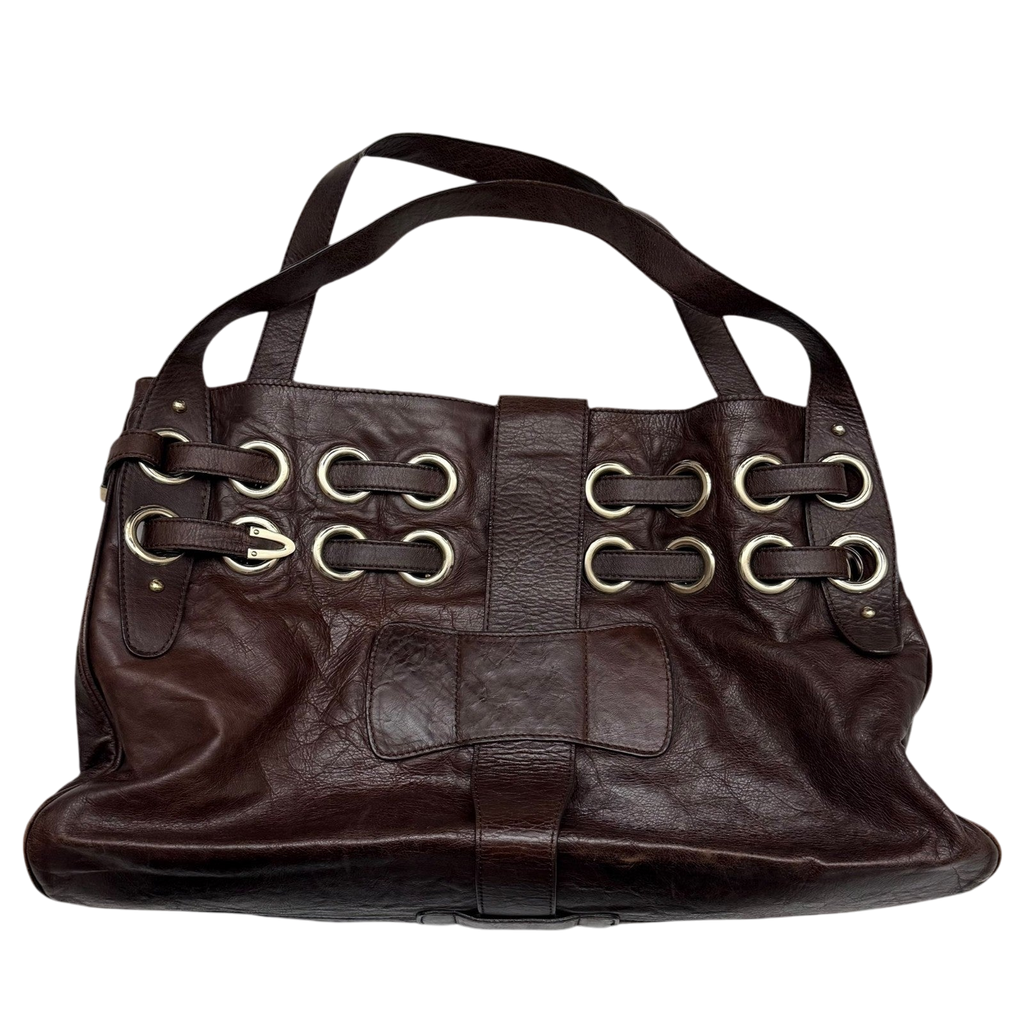 Jimmy Choo Ramona Leather Shoulder Bag Brown