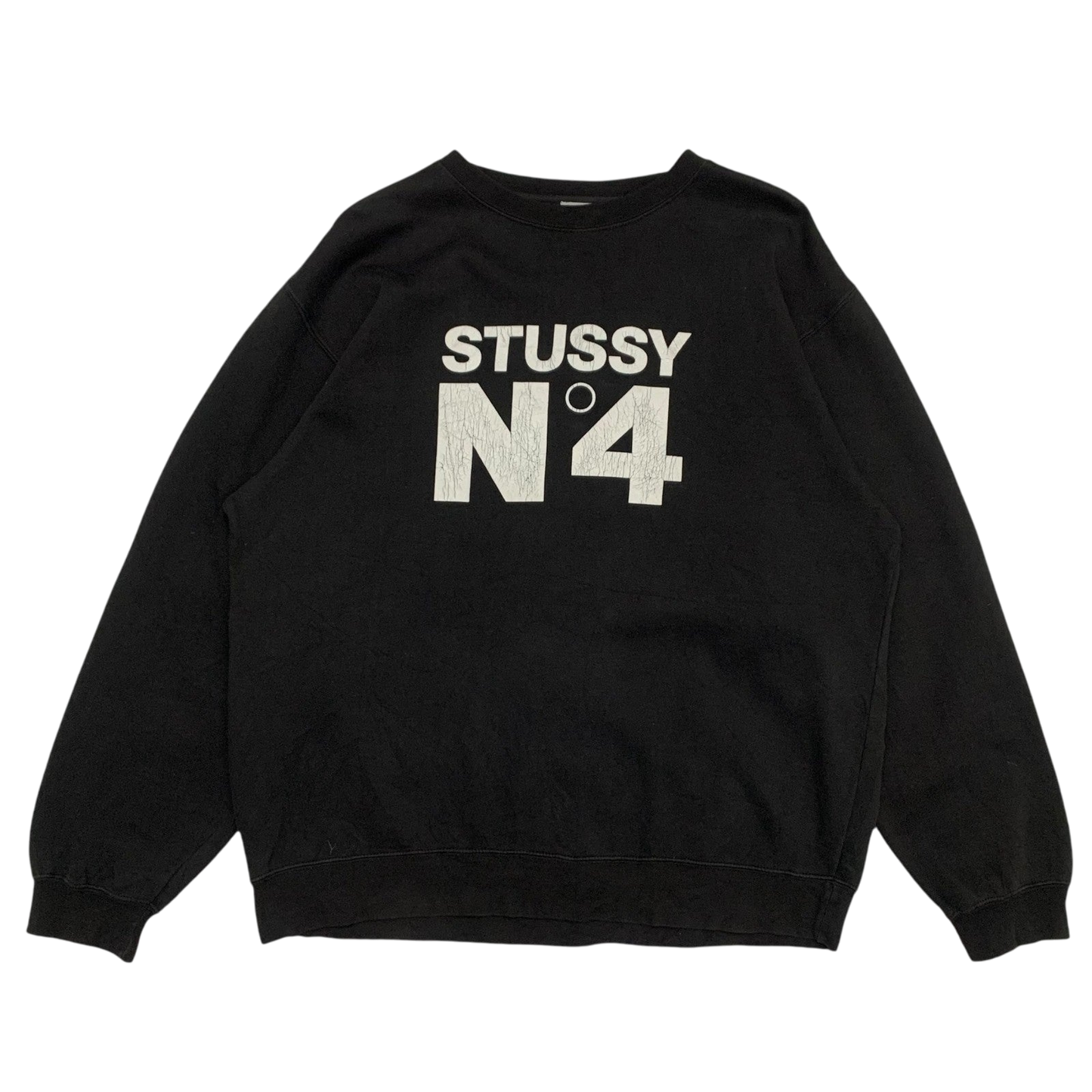 Stussy Vintage 00s No.4 Crewneck Black (Made in USA) (Fits M-L)