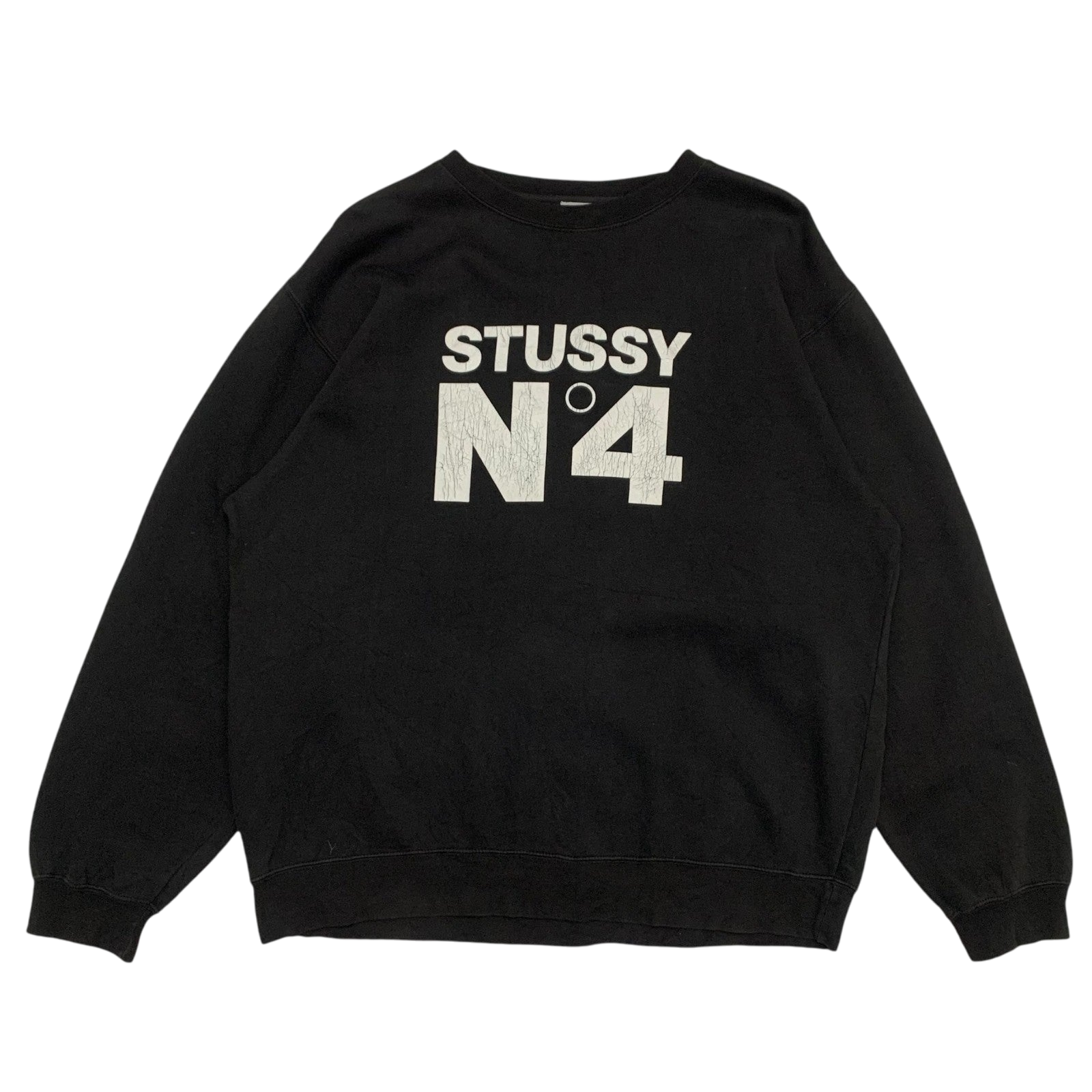 Stussy Vintage 00s No.4 Crewneck Black (Made in USA) (Fits M-L)