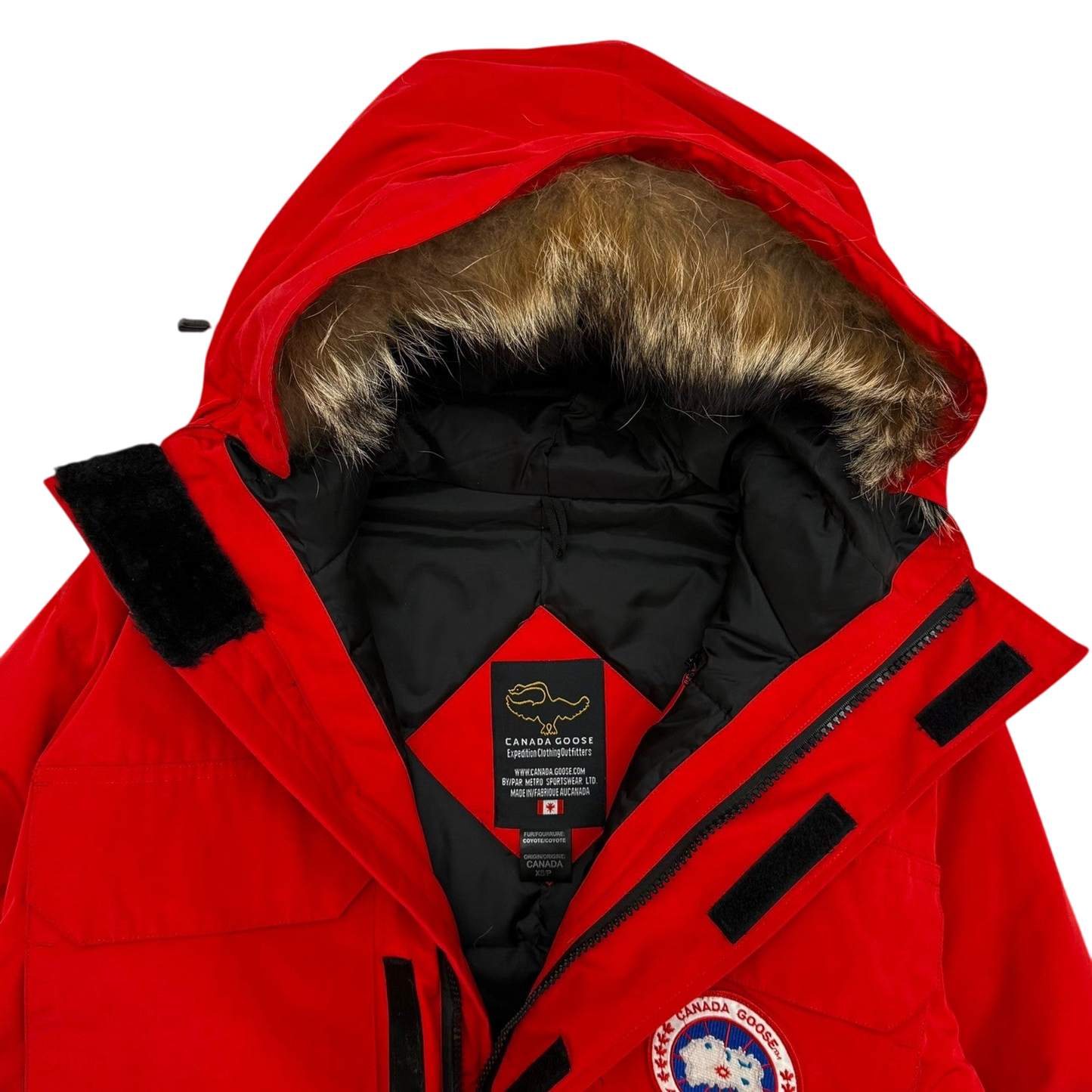 Canada Goose Vintage Expedition Down Fur-Trim Parka Red (Fits M-L)