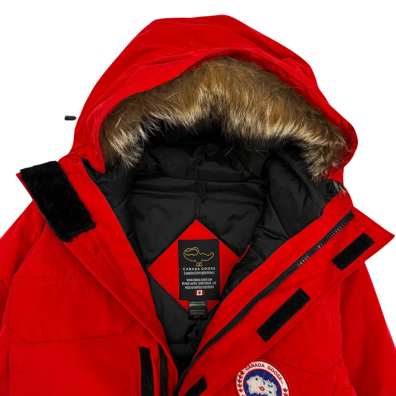 Canada Goose Vintage Expedition Down Fur-Trim Parka Red (Fits M-L)
