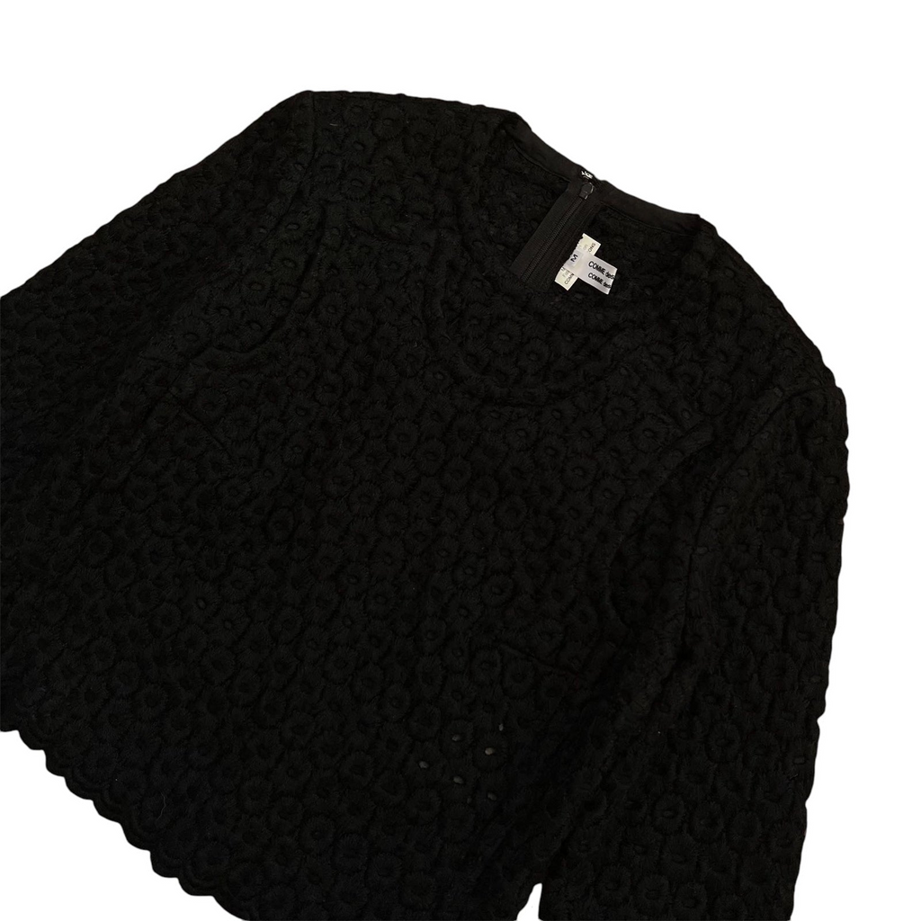 AD2012 Comme Des Garçons Black Wool Blend Top (Fits S)