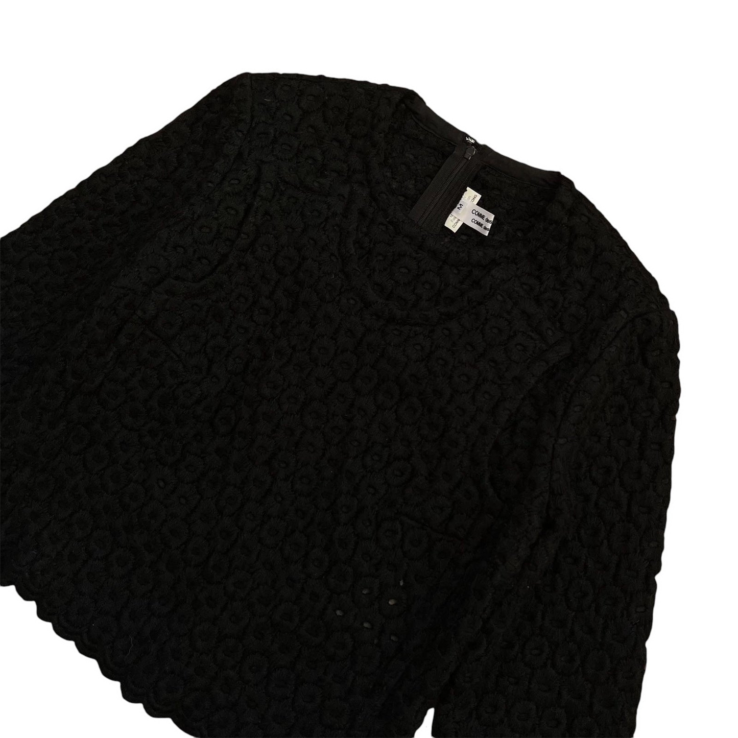 AD2012 Comme Des Garçons Black Wool Blend Top (Fits S)