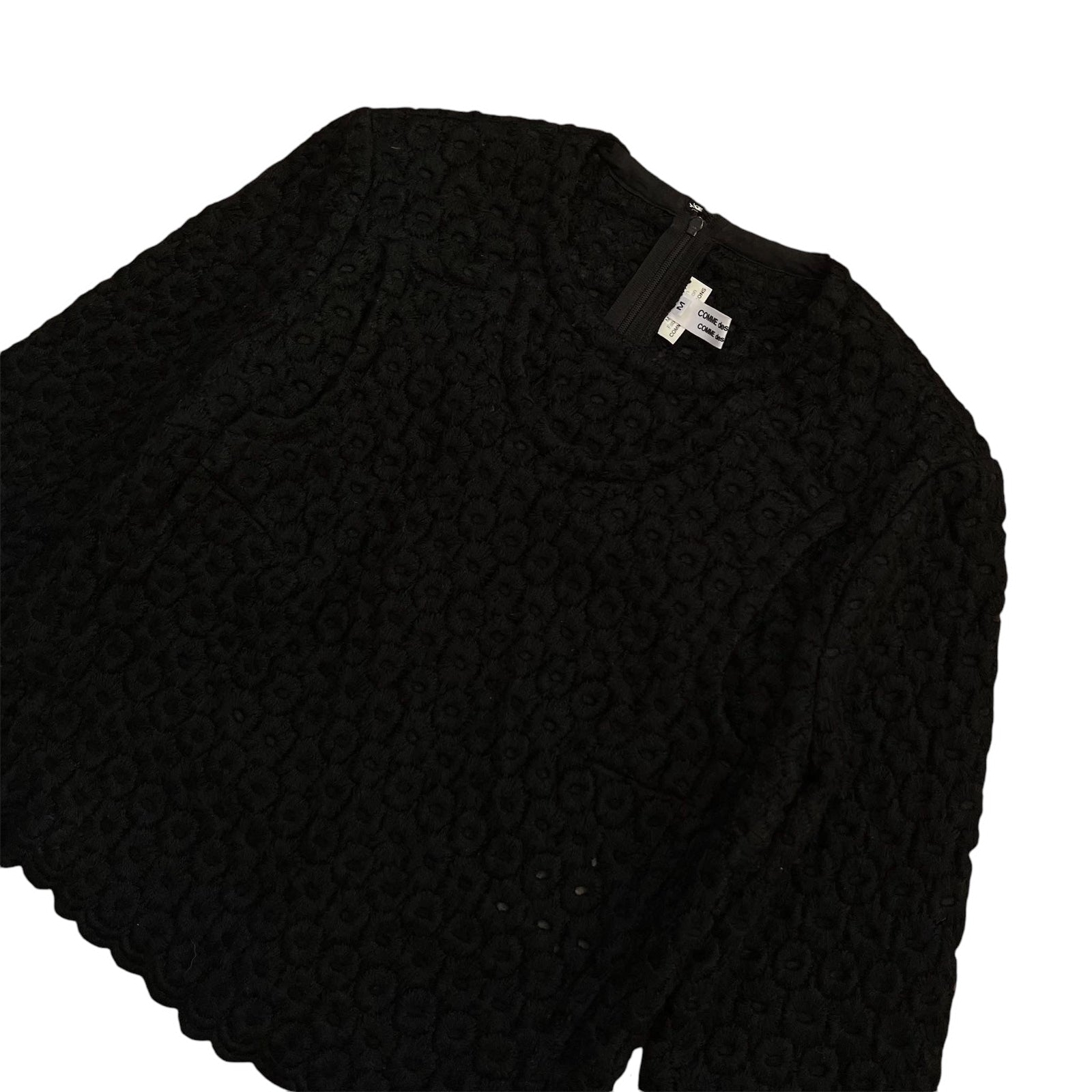 AD2012 Comme Des Garçons Black Wool Blend Top (Fits S)