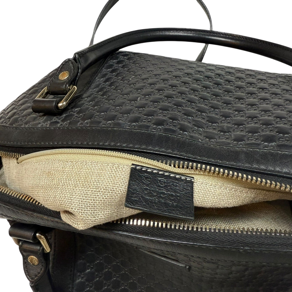 Gucci Microguccissima Large Dome Leather Bag Black