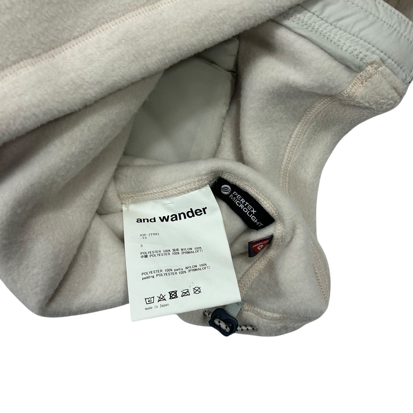 And Wander Top Fleece Jacket Two Toned Cream (Fits M/L)