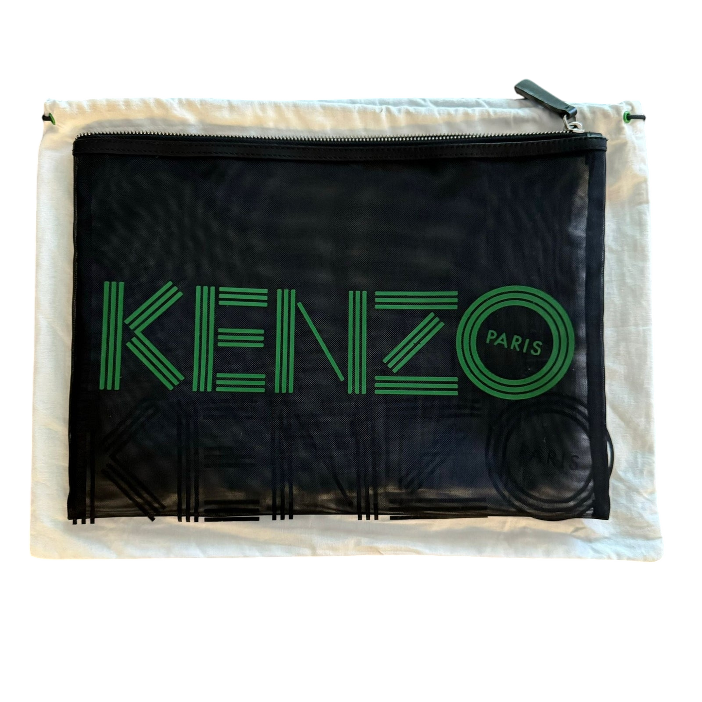 Kenzo Black / Green Mesh Clutch Bag