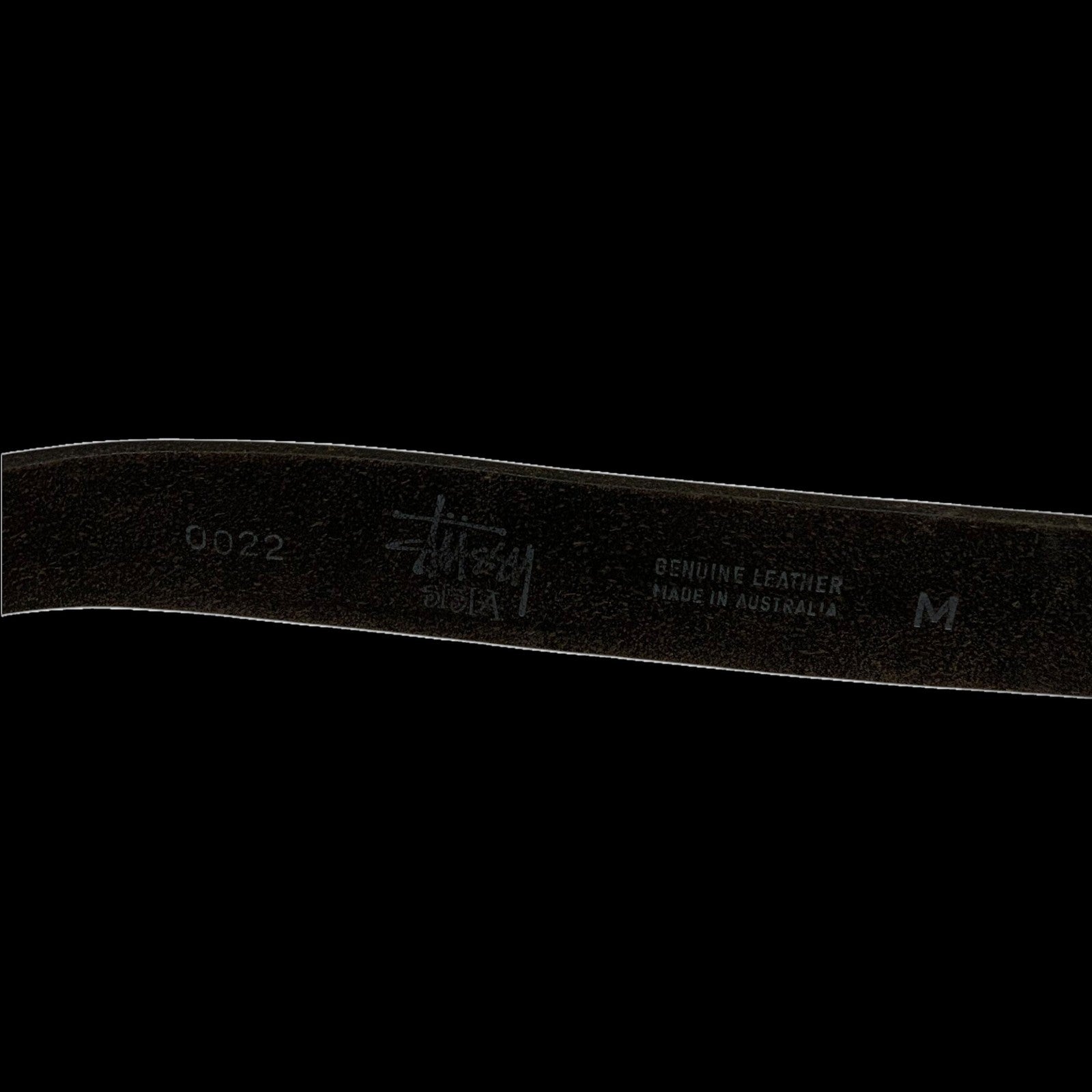 Stussy Vintage 90s Sista SS Logo Leather Belt Black (Made in Aus) (Size M)