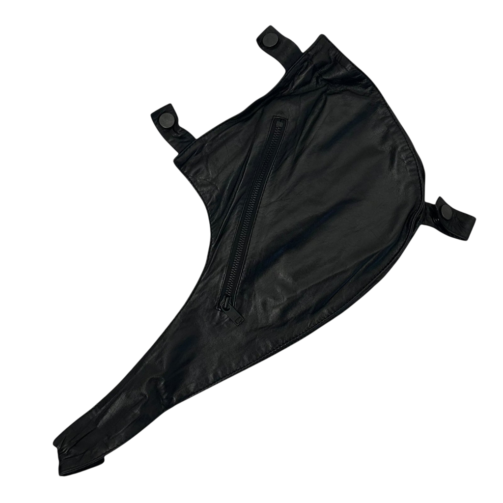 Y-3 Faux Leather Jacket with Detachable Sling Bag Black (Size S)