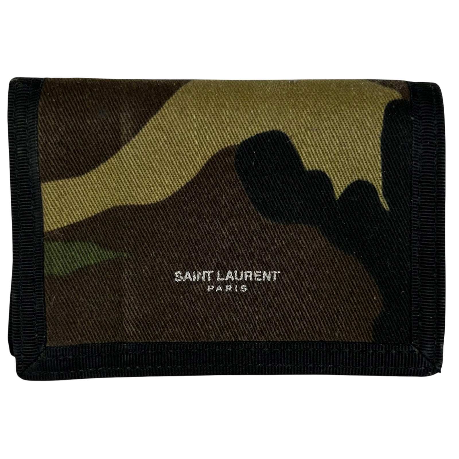 Saint Laurent Green Camouflage Trifold Wallet