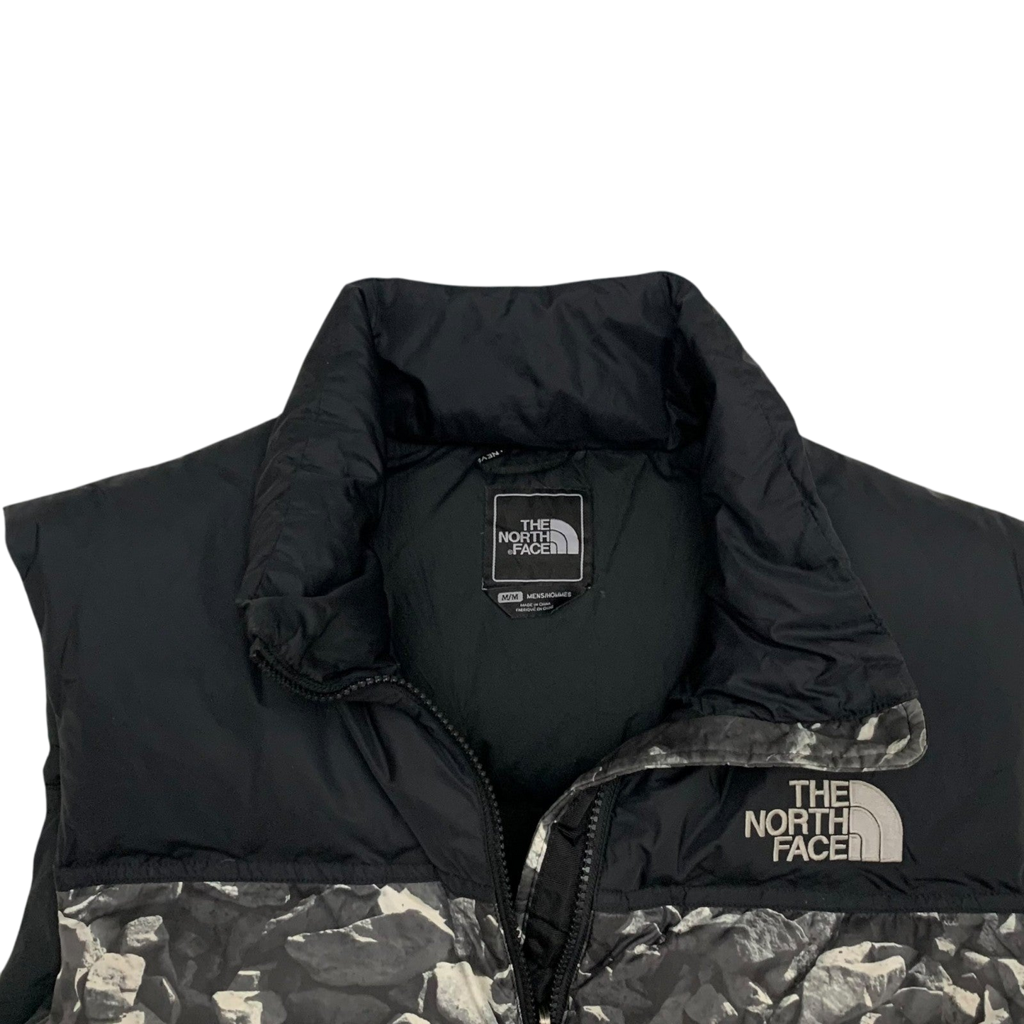 The North Face Nuptse 700 Down Puffer Vest Grey Graphic/Black (Size M)