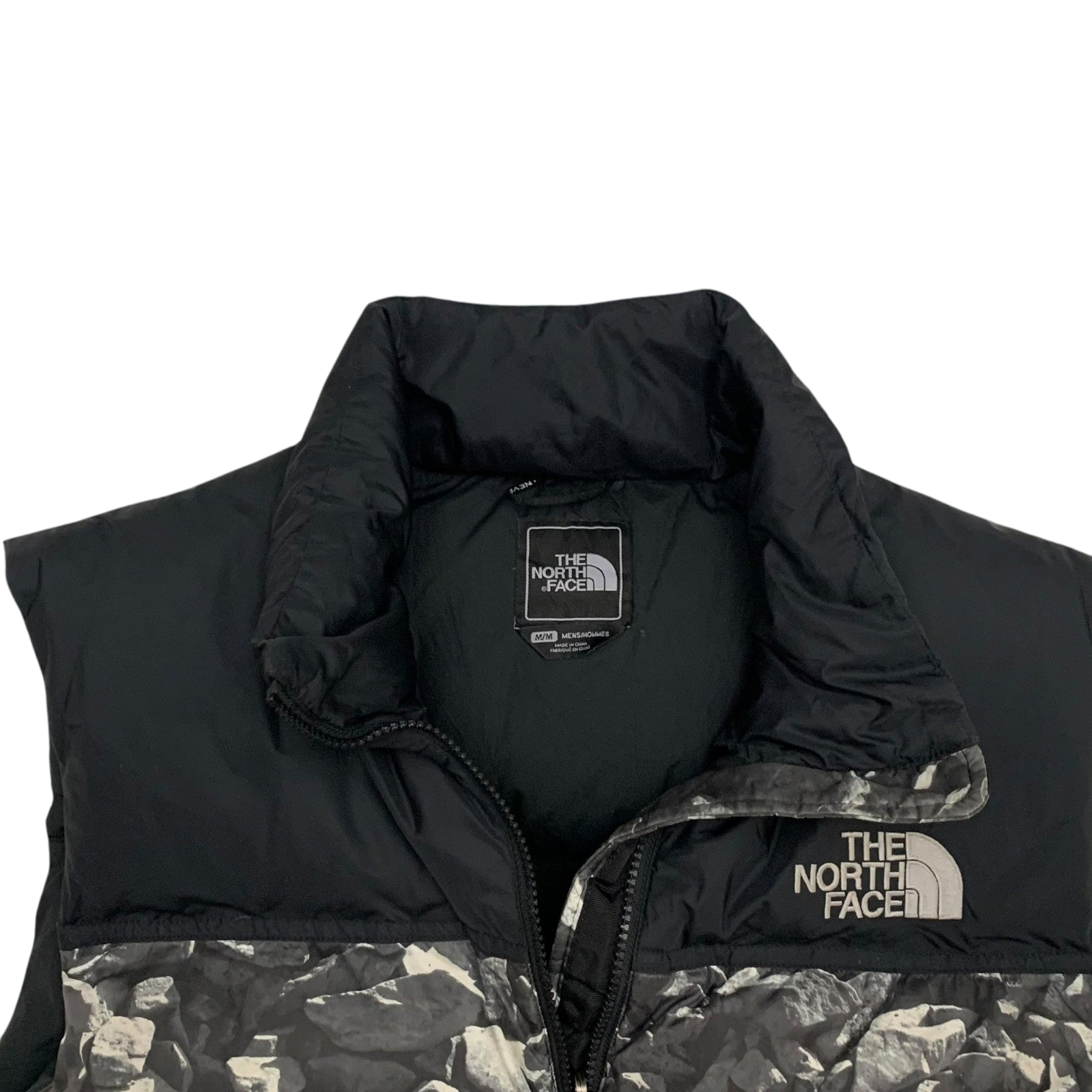 The North Face Nuptse 700 Down Puffer Vest Grey Graphic/Black (Size M)