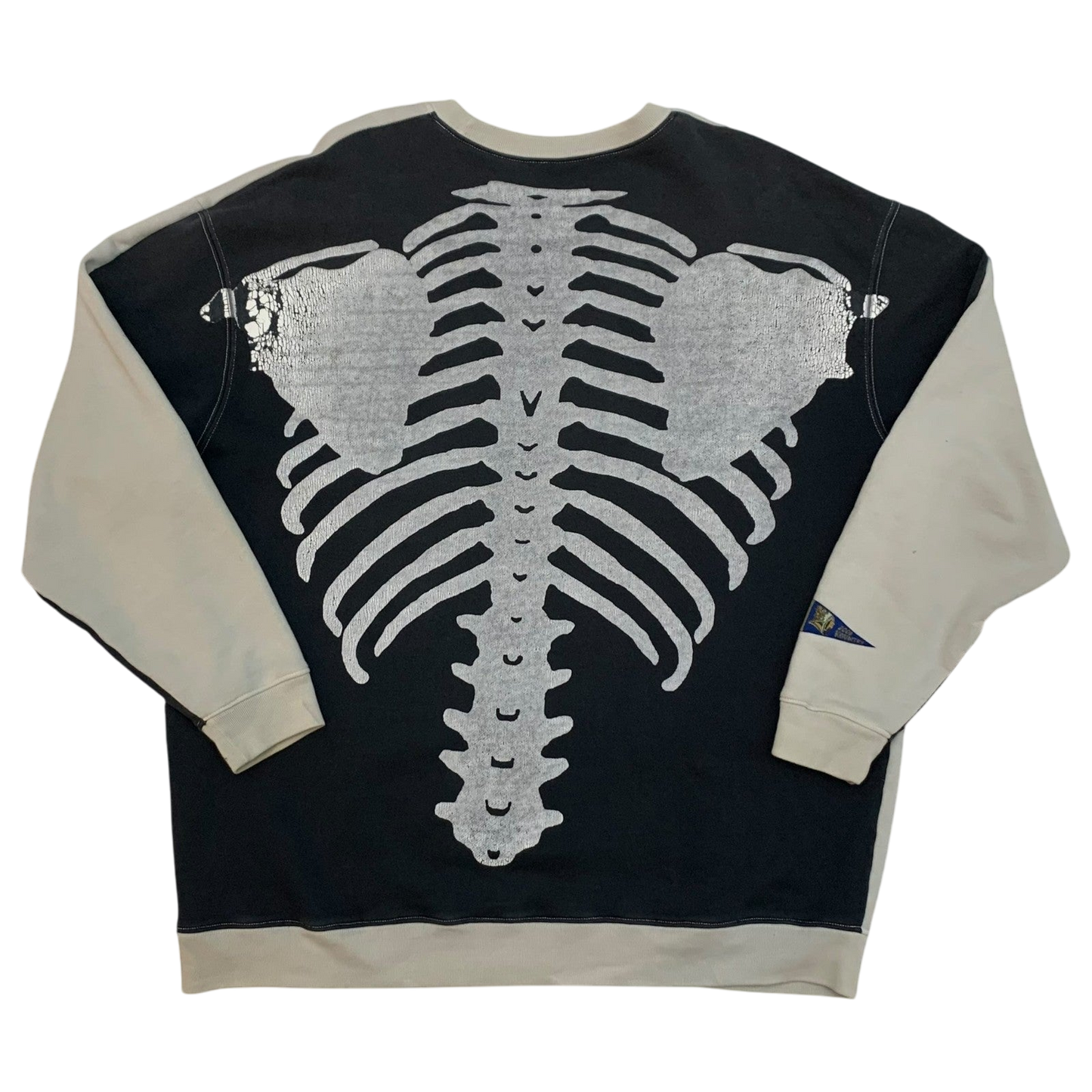 Kapital 2 Tone Remake Oversized Bone Sweater (Free size)