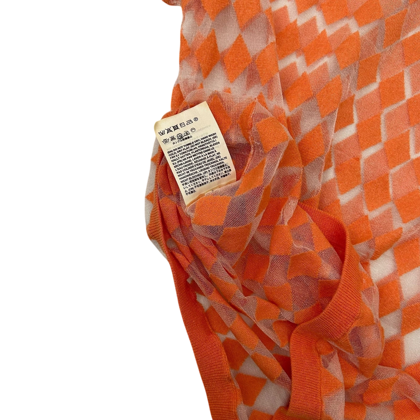 Acne Studios Diamond Pattern Mesh T-Shirt Salmon Pink (Size S womens)