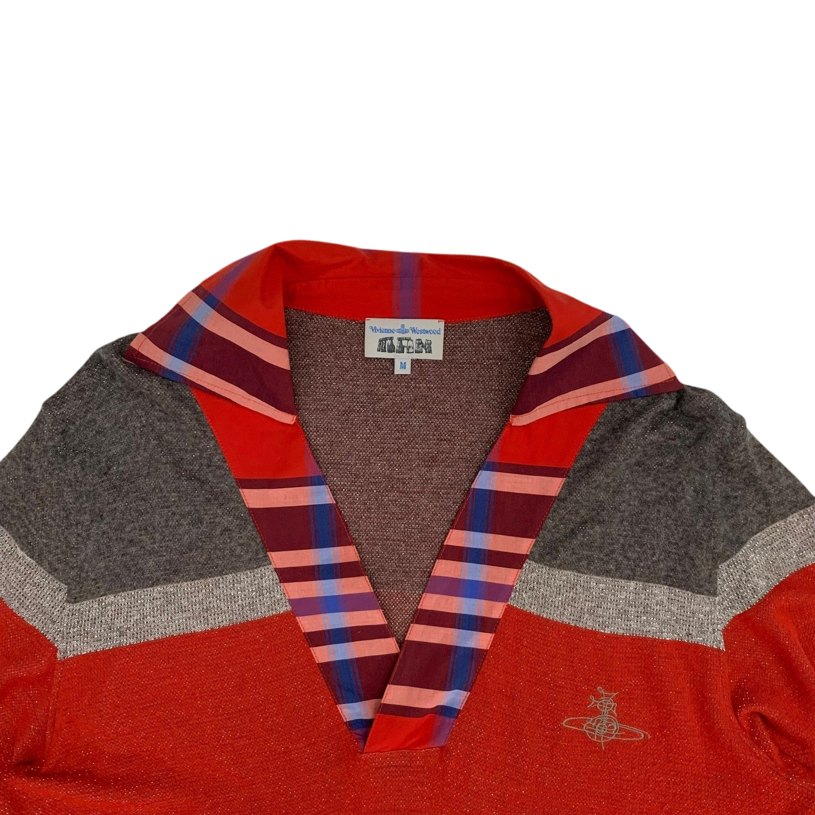 Vivienne Westwood Man Striped Knit Collared Shirt (Size M)