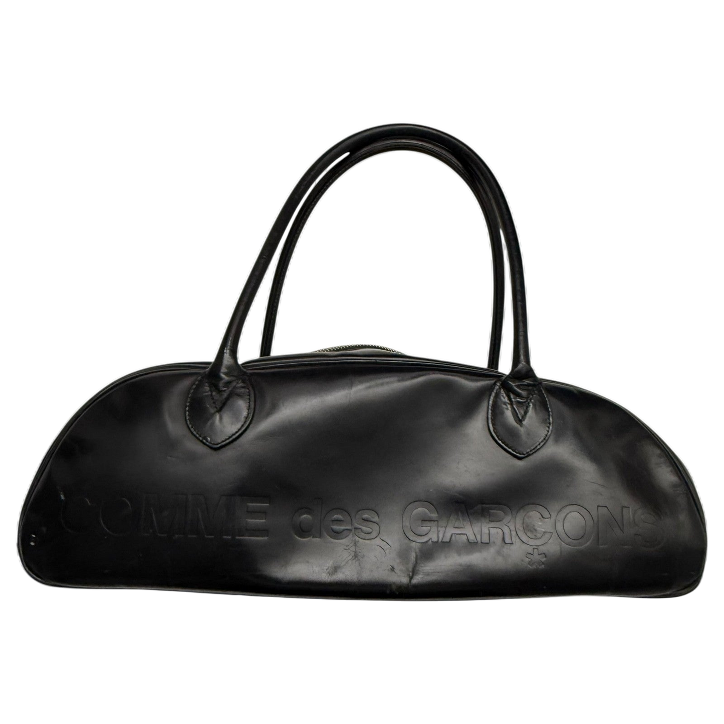 Comme des Garçons 90s Leather Boston Bag Black