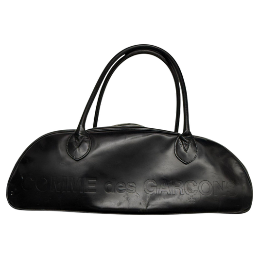 Comme des Garçons 90s Leather Boston Bag Black