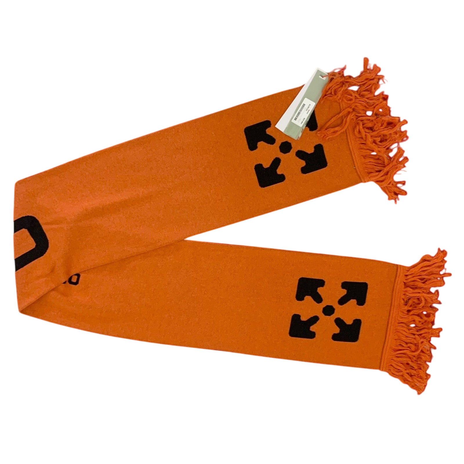 Off-White SS20 Logo Jacquard Knitted Scarf Orange