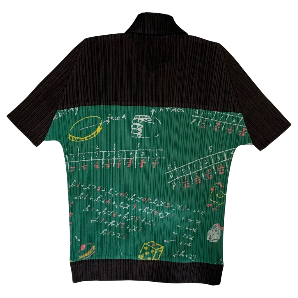 Issey Miyake Pleats Please 00s Mathematics Print T-Shirt Green/Black (Size 3)