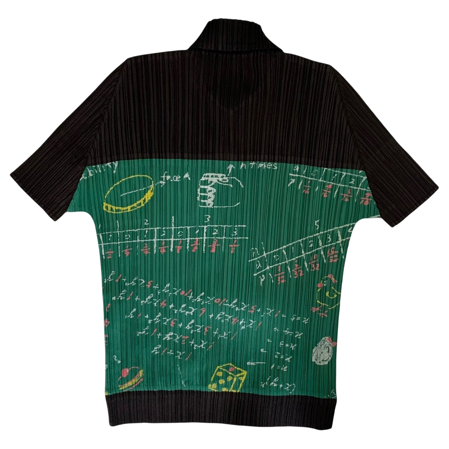 Issey Miyake Pleats Please 00s Mathematics Print T-Shirt Green/Black (Size 3)