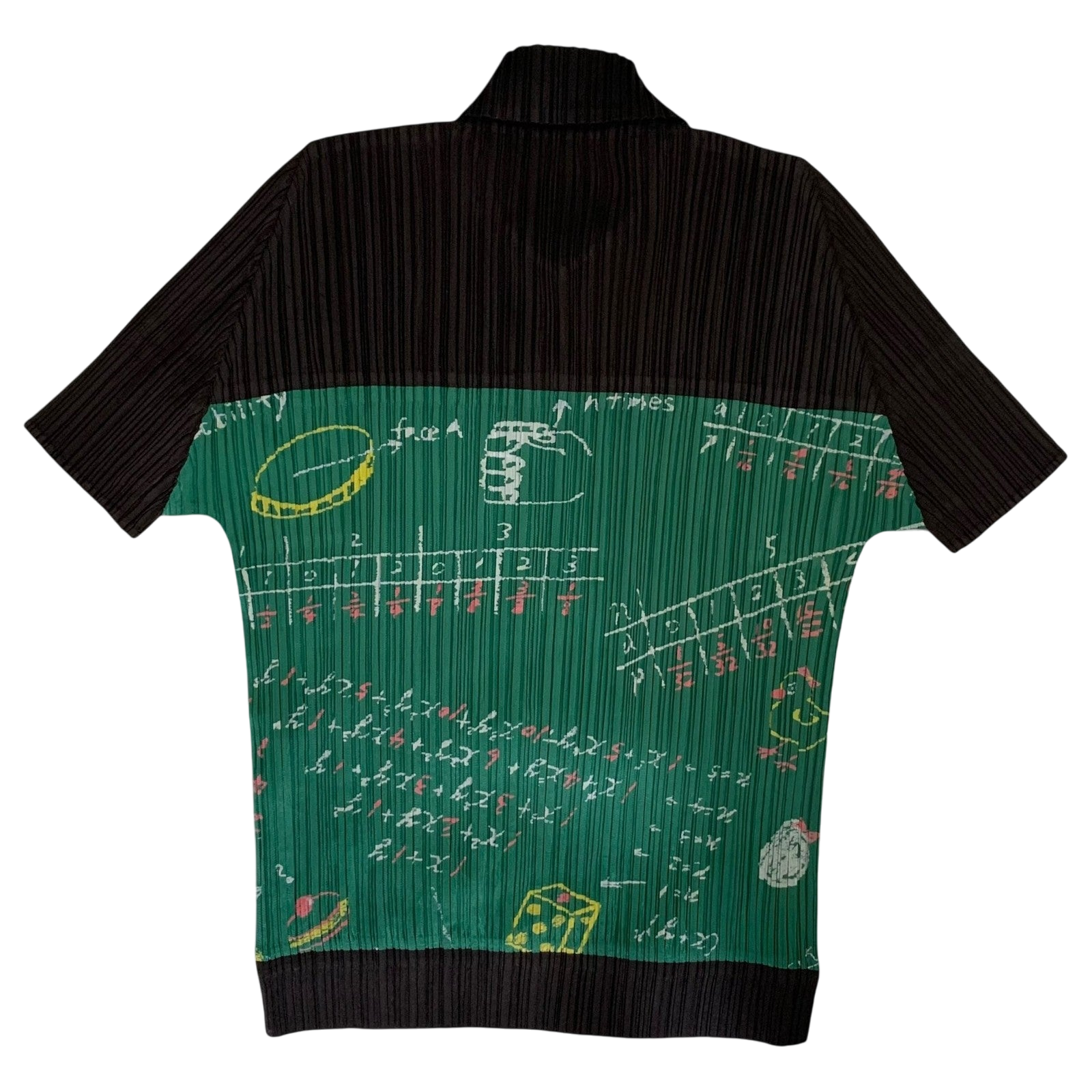 Issey Miyake Pleats Please 00s Mathematics Print T-Shirt Green/Black (Size 3)