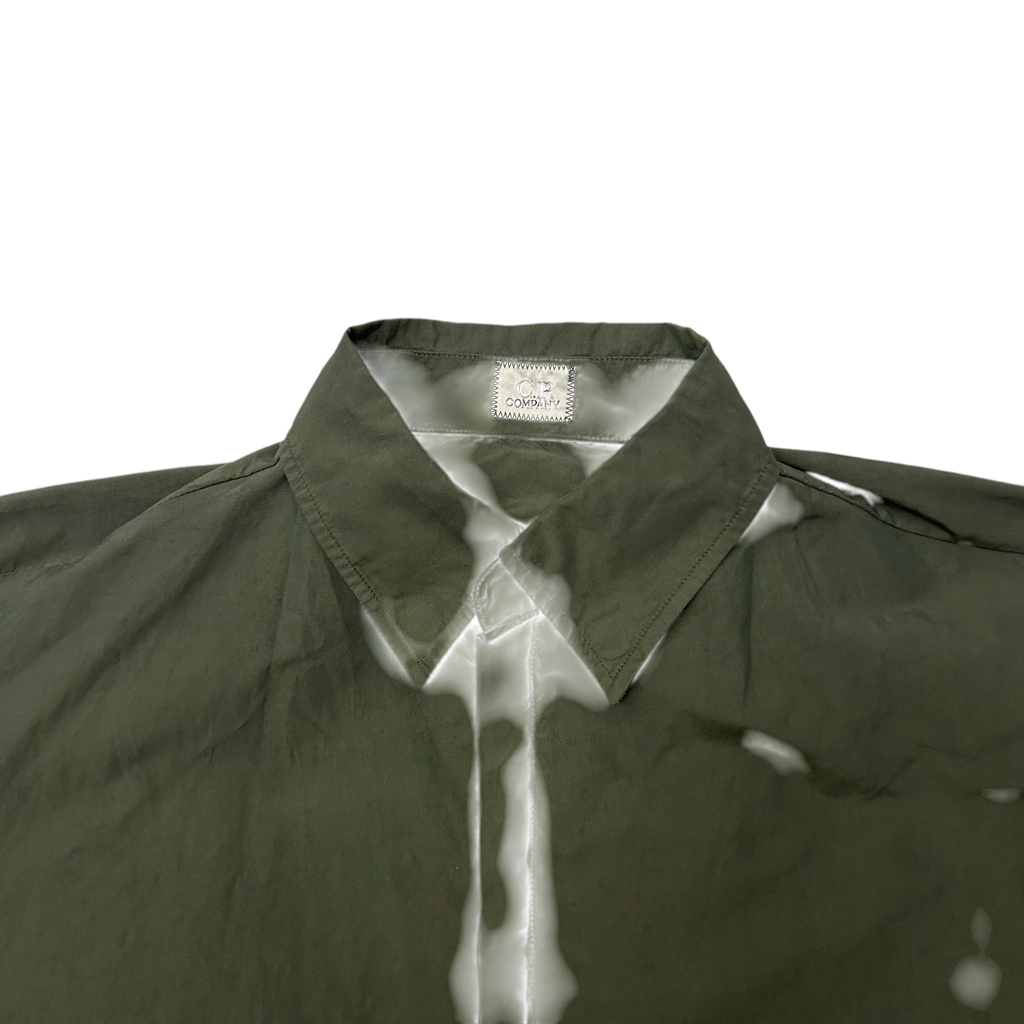 C.P. Company Ripstop Zip-Up Short Sleeve Shirt Khaki Green (Fits L)