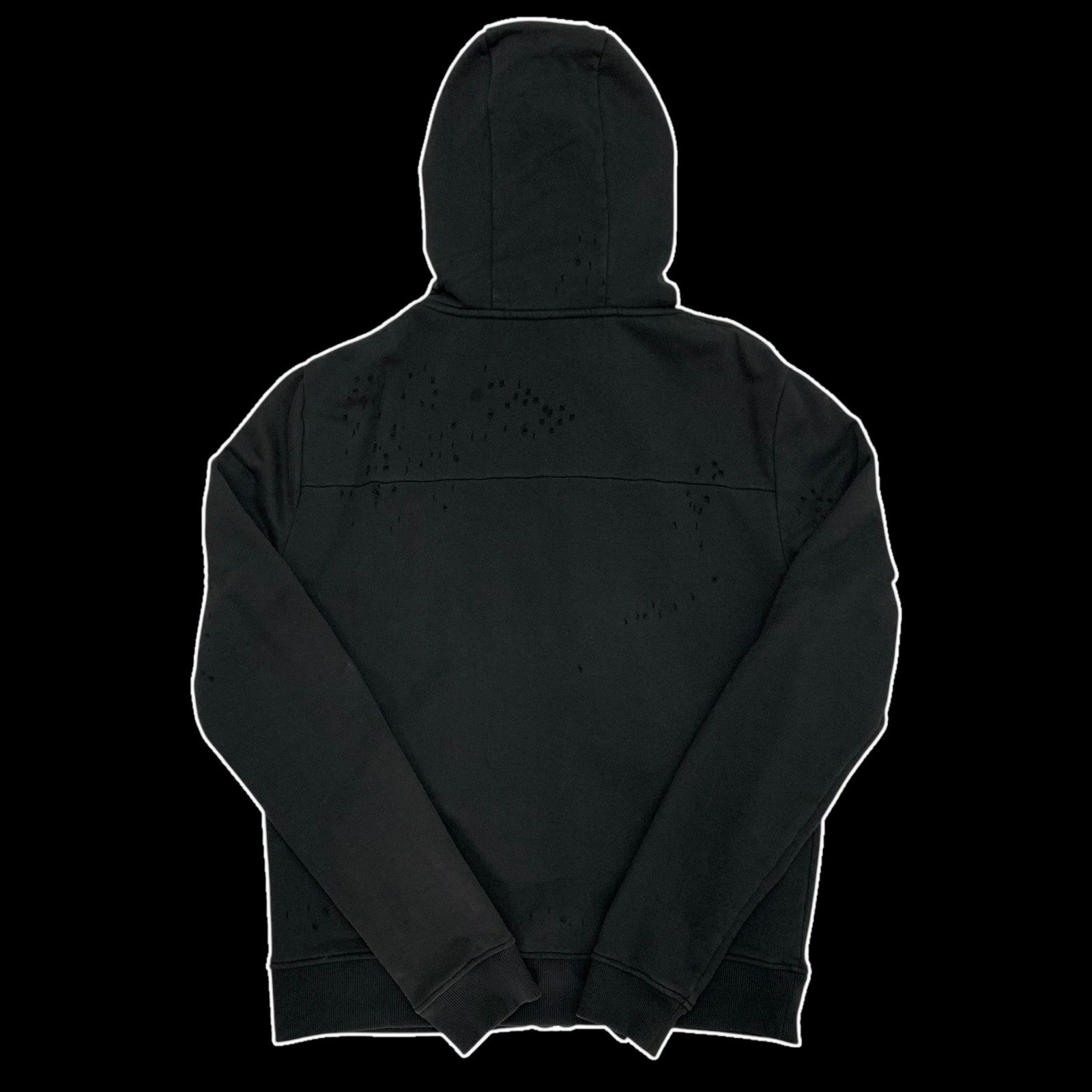 IRO Laslo Distressed Zip Up Hoodie Black (Fits L-XL)