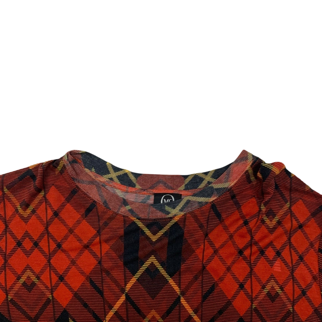 McQ Alexander McQueen Plaid Lyocell Top Red / Black (Fits L)