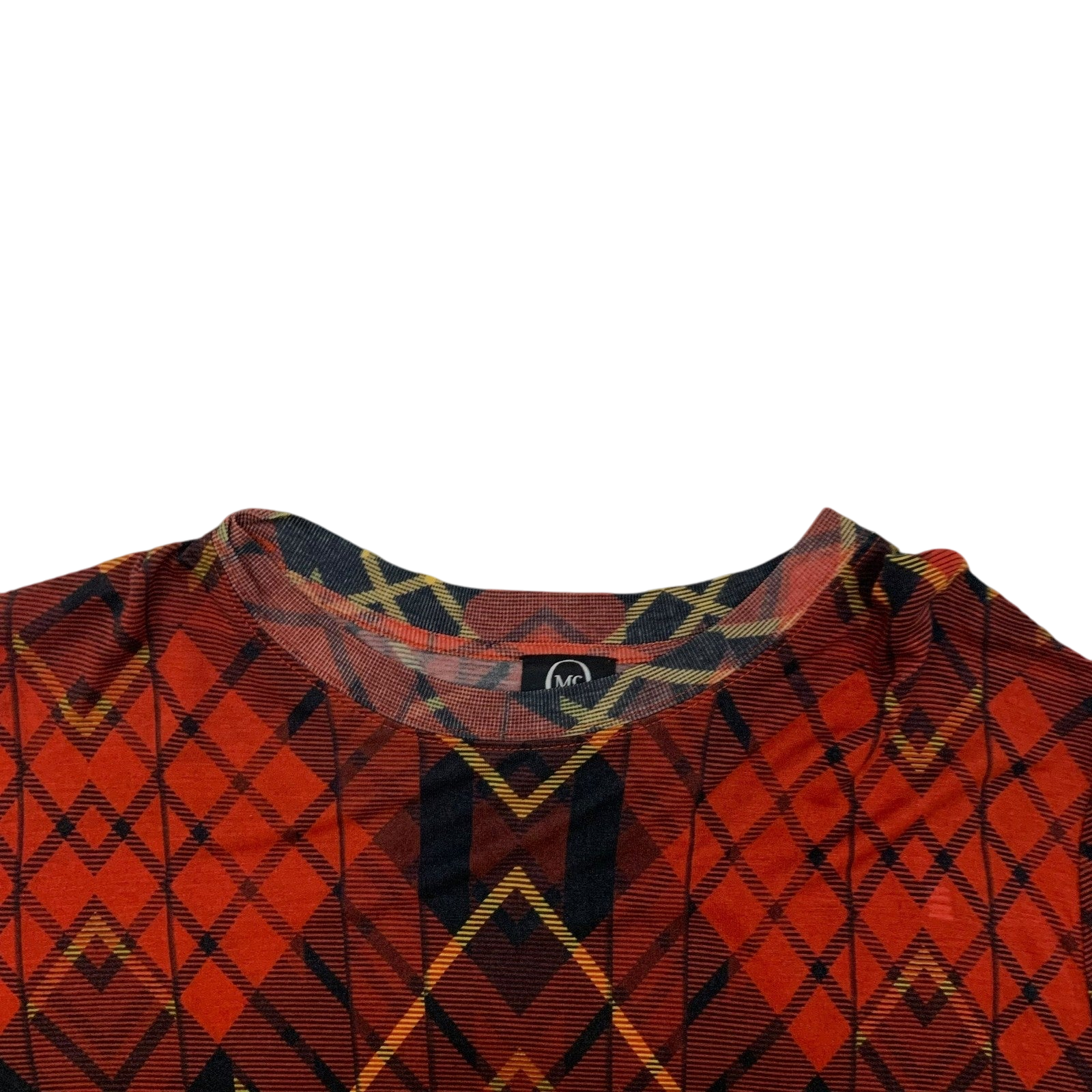 McQ Alexander McQueen Plaid Lyocell Top Red / Black (Fits L)