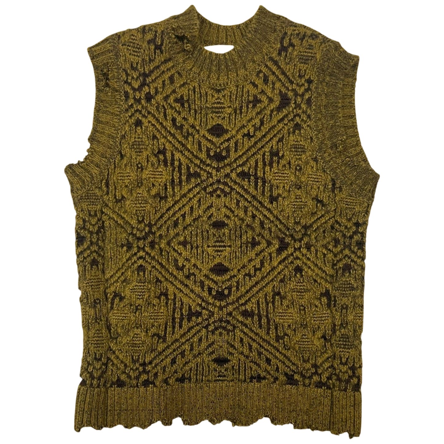 Andersson Bell Jacquard Heavy Distressed Crewneck Knit Vest (Size M)