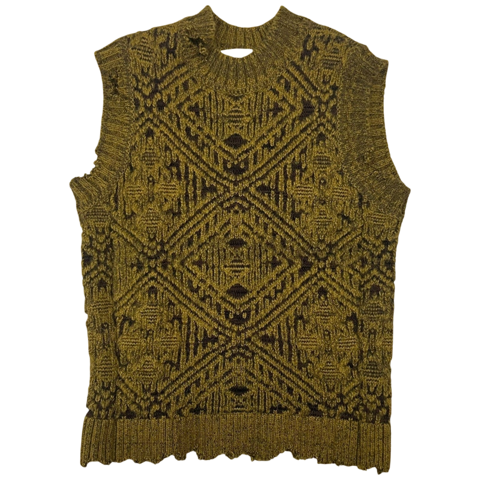 Andersson Bell Jacquard Heavy Distressed Crewneck Knit Vest (Size M)