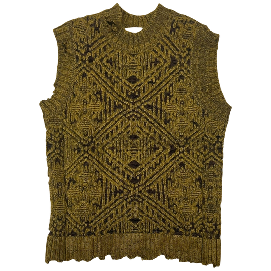 Andersson Bell Jacquard Heavy Distressed Crewneck Knit Vest (Size M)