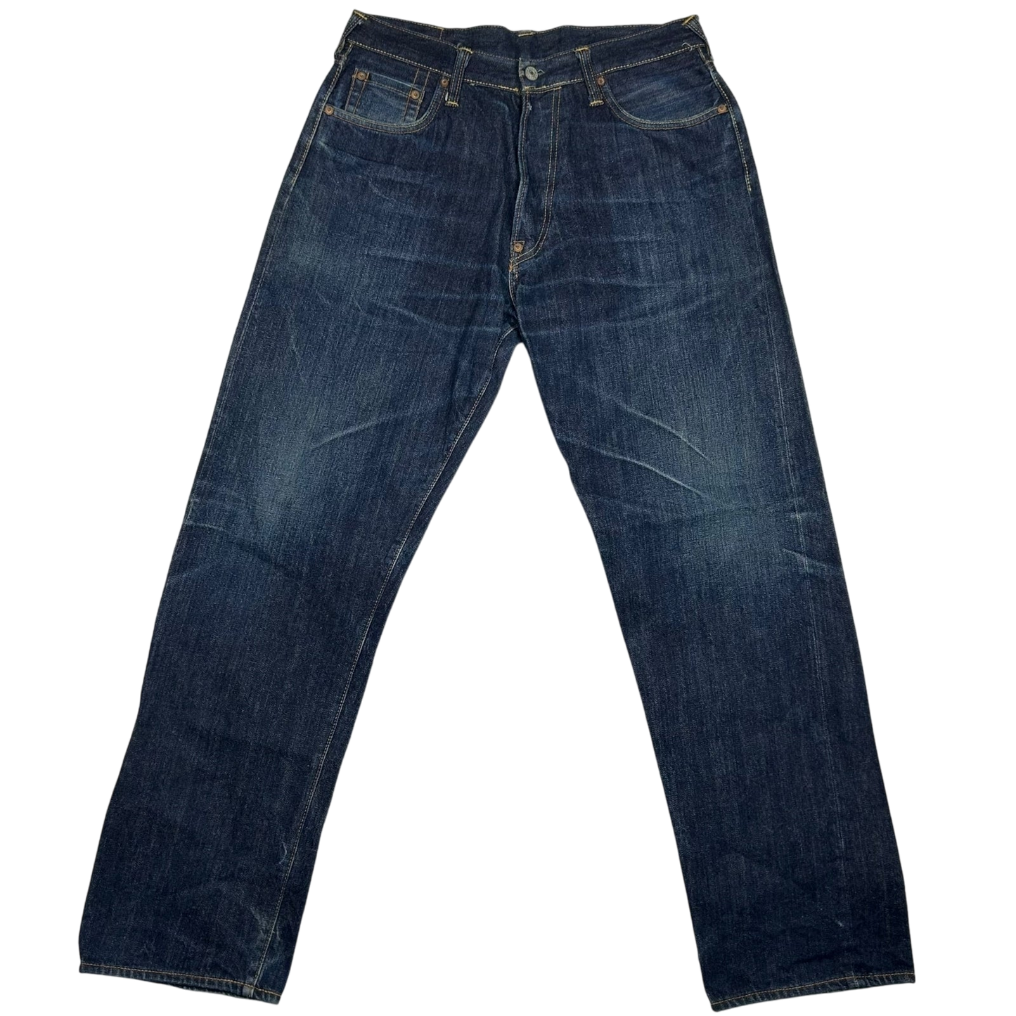 Vintage Evisu Gold Daicock Pocket Logo Selvedge Denim Jeans (Fits 32")