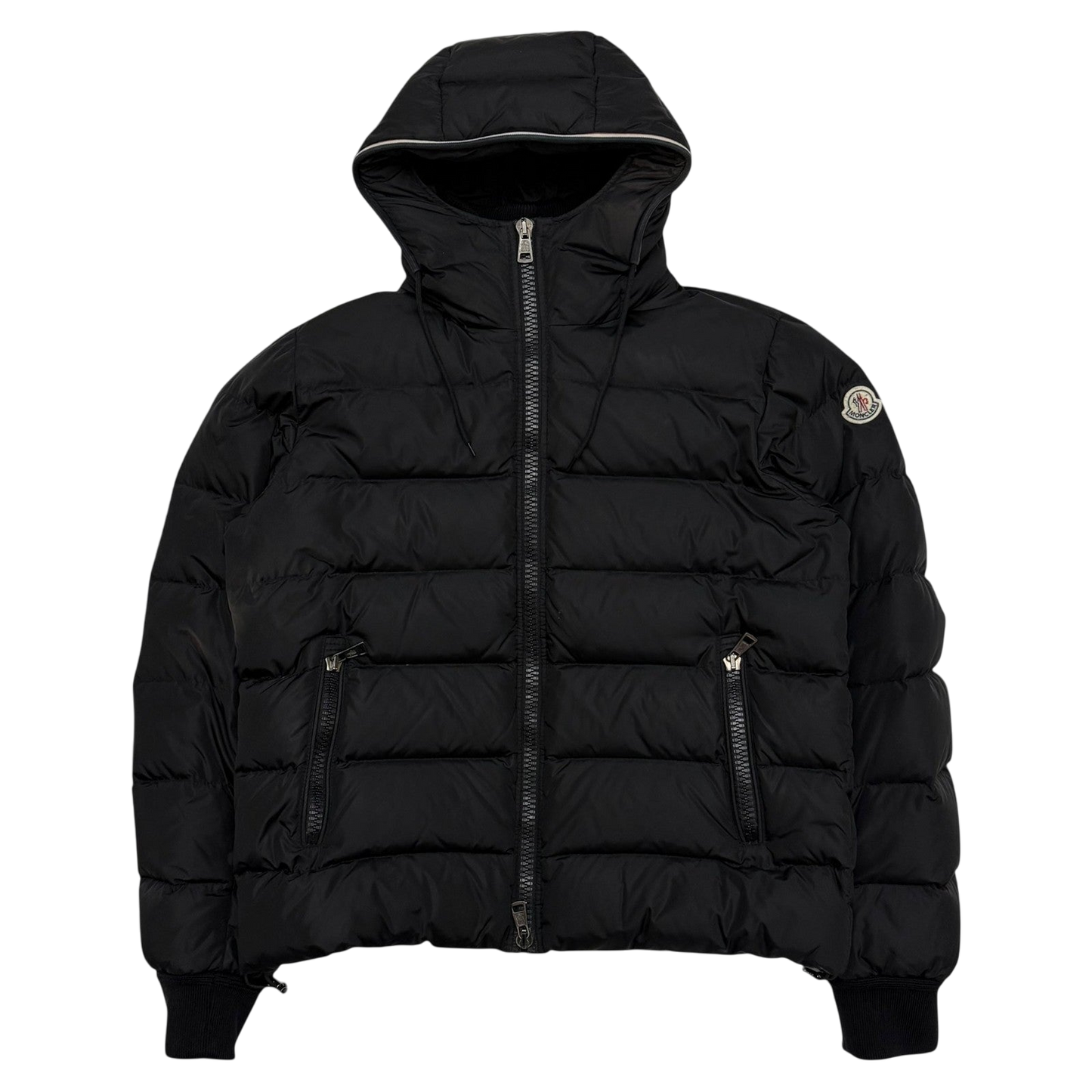 Moncler Aubert Hooded Down Jacket Matte Black (fits M)