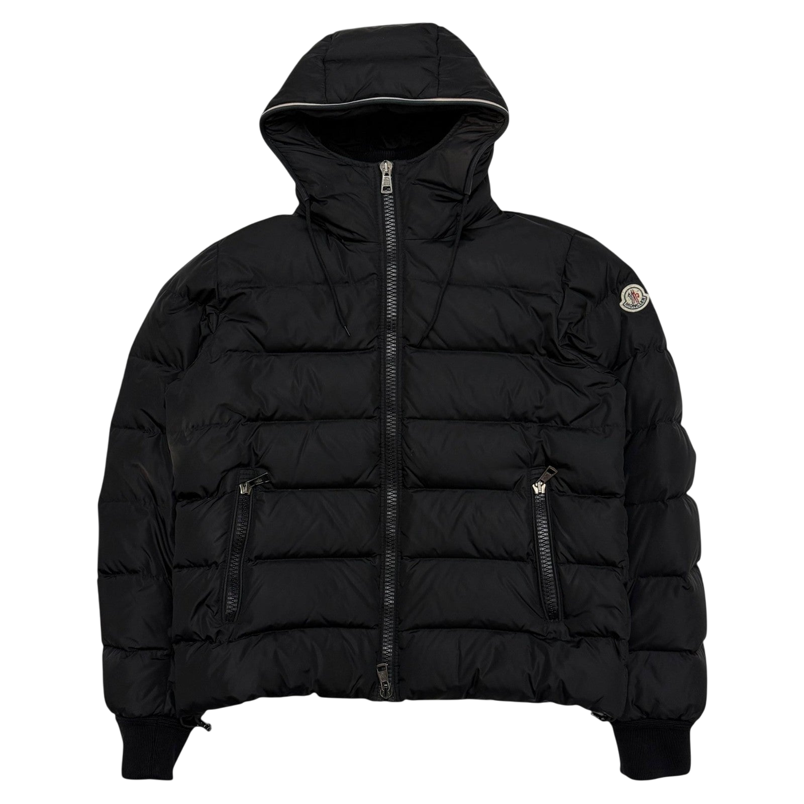 Moncler Aubert Hooded Down Jacket Matte Black (fits M)