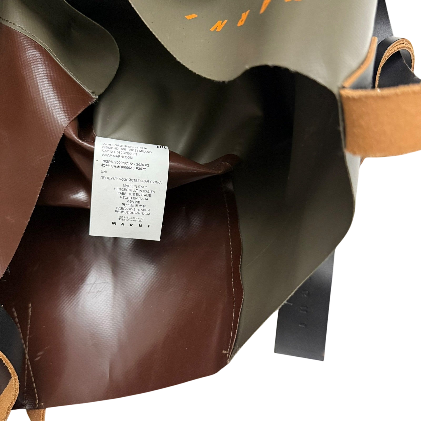 Marni PVC Shopping Tote Brown / Green