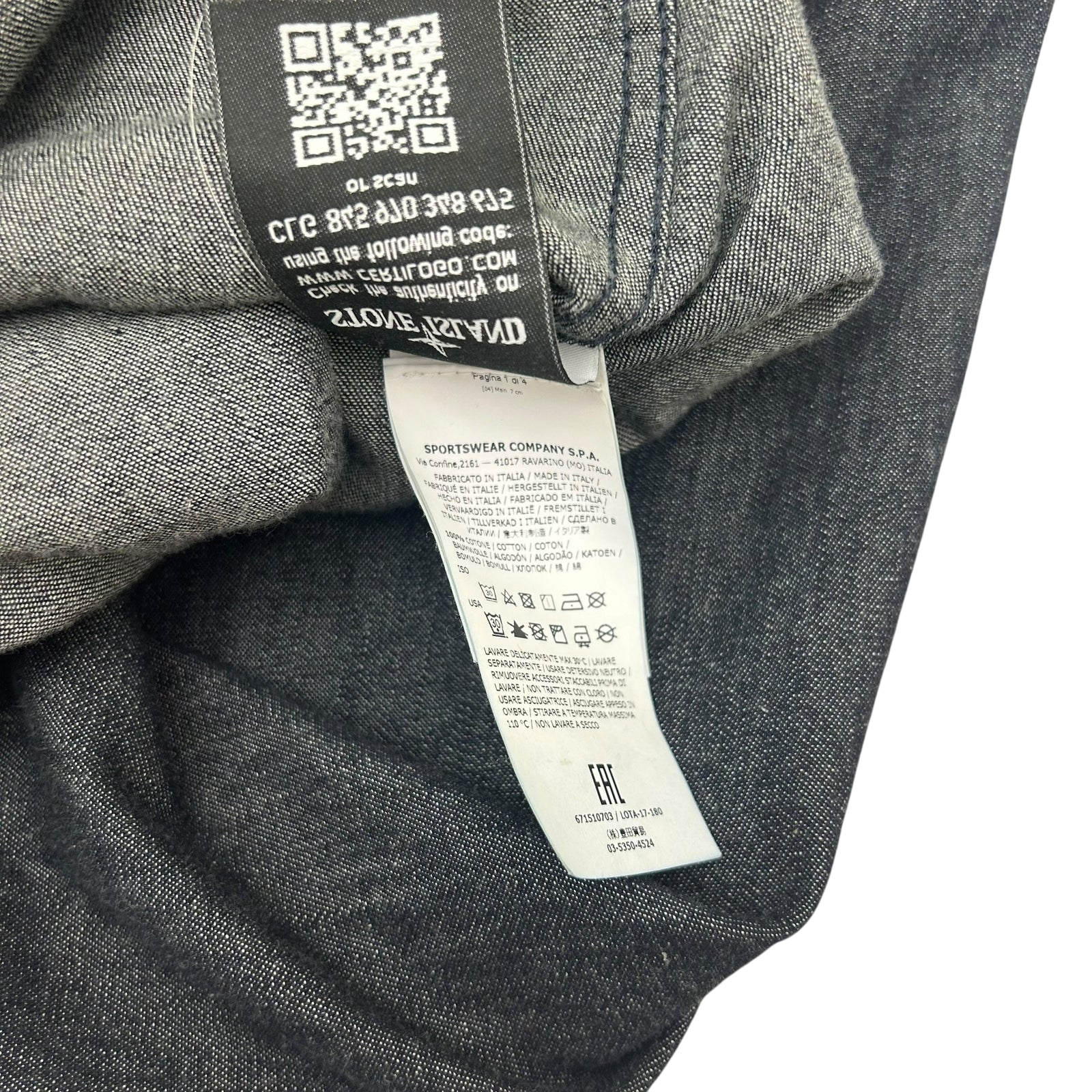 2017 Stone Island Zipped Denim Over-Shirt Navy (Fits M/L)