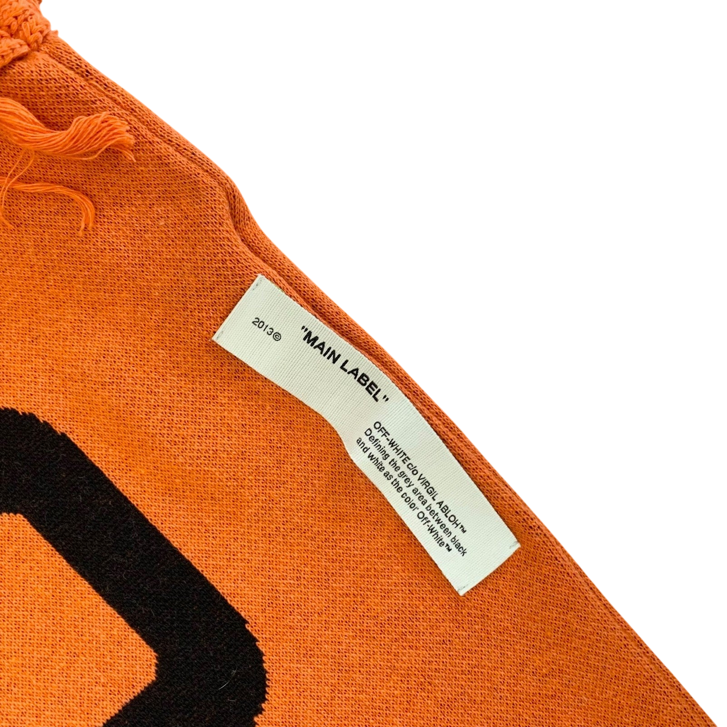 Off-White SS20 Logo Jacquard Knitted Scarf Orange