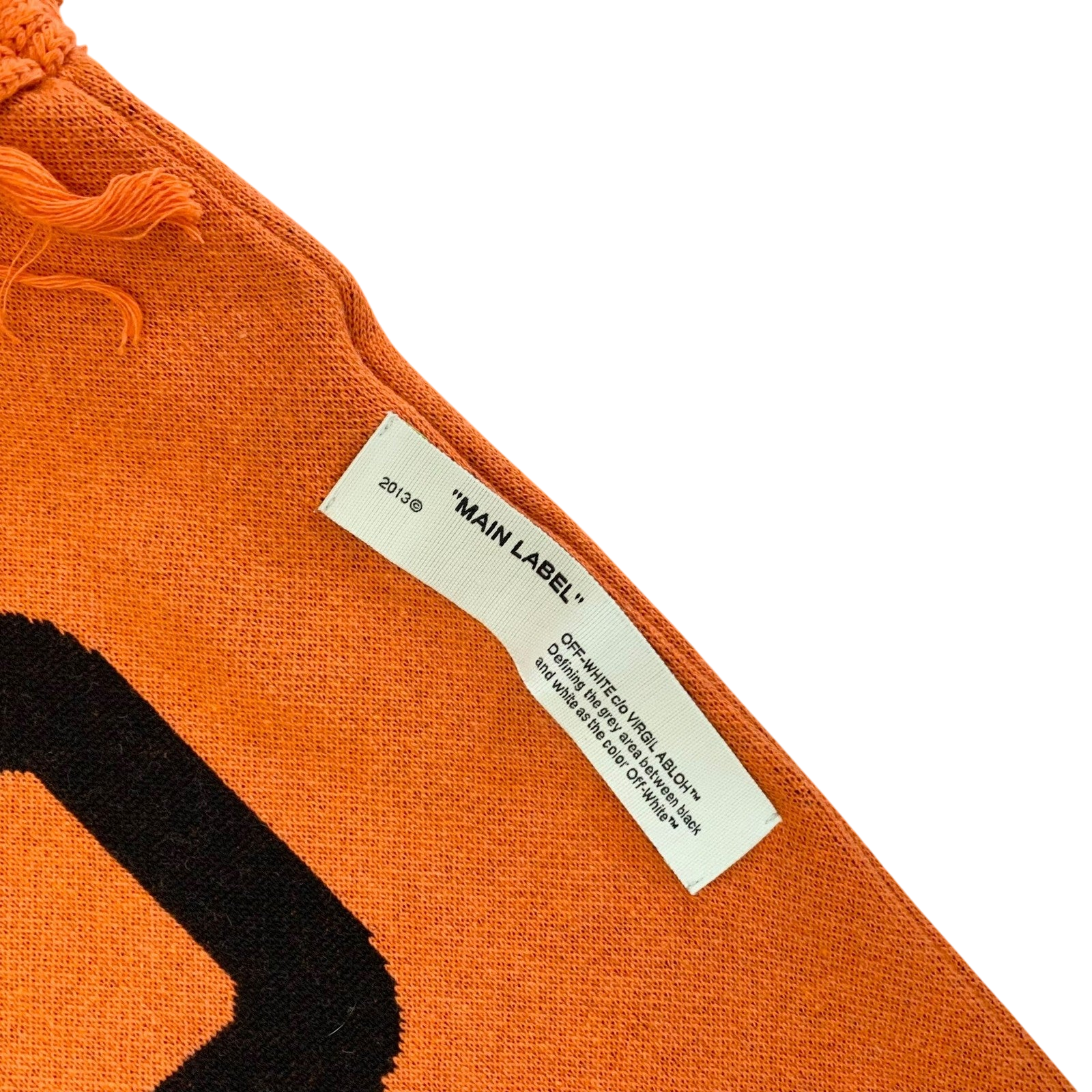 Off-White SS20 Logo Jacquard Knitted Scarf Orange