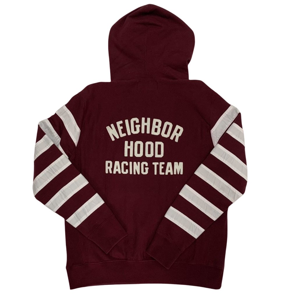 Neighbourhood AW17 Border Sleeve Pullover Hoodie Burgundy (Size L)