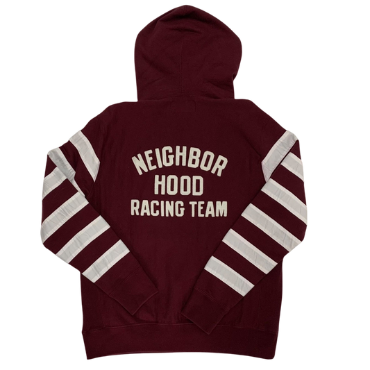 Neighbourhood AW17 Border Sleeve Pullover Hoodie Burgundy (Size L)