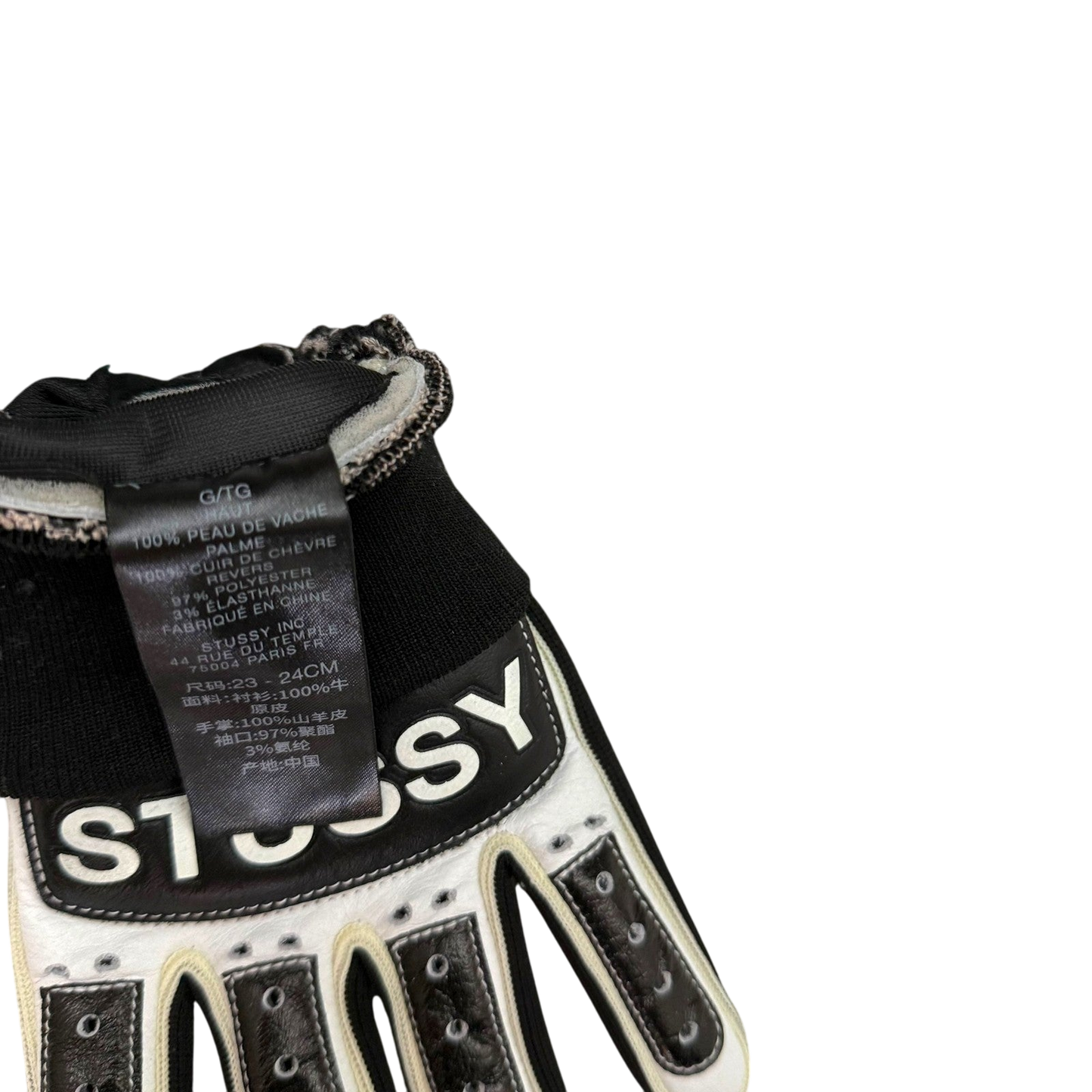 Stussy Leather Biker Gloves (Size L-XL)